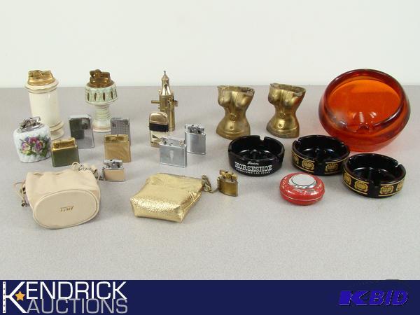 lot 75 image: Lot of Vintage Lighters, Table Lighters, and Ash Trays