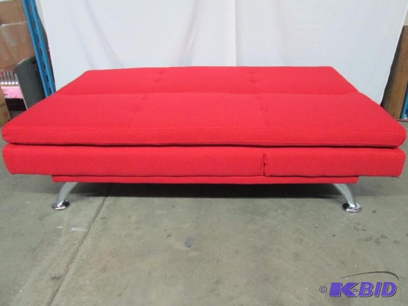 lot 6 image: Genesis Convertible Sofa - Red