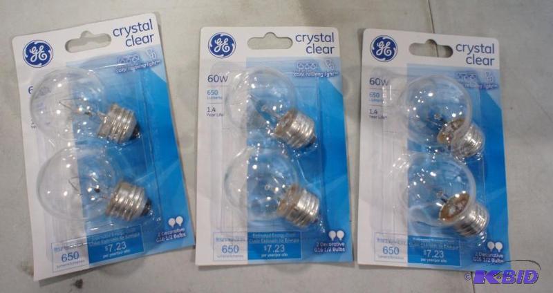 New GE Crystal Clear Decorative Light bulbs -...