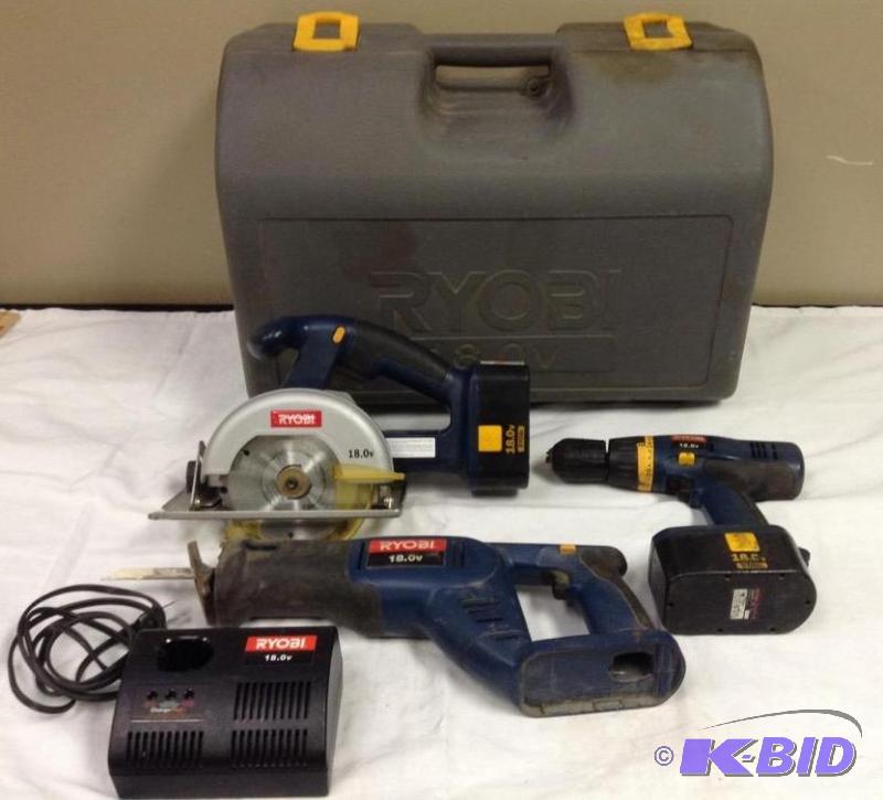 lot 11 image: Ryobi Cordless Power Tool Set
