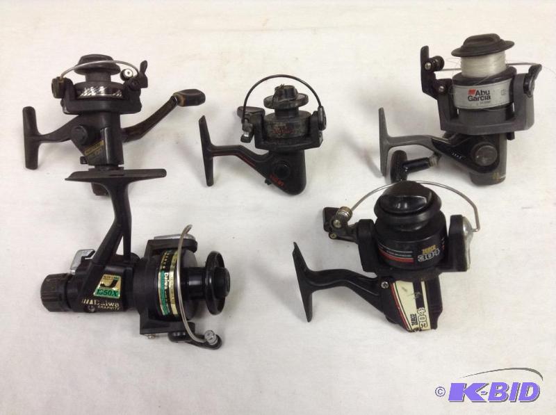 lot 28 image: 5 Fishing Reels - Abu Garcia, Zebco, Shimano 