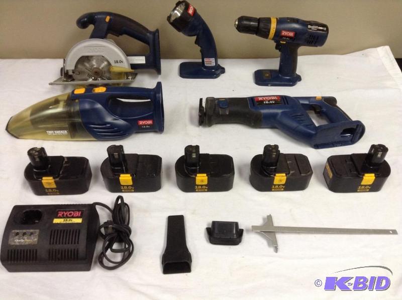 lot 46 image: Ryobi Cordless Power Tool Set