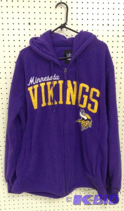 lot 9 image: Minnesota Vikings Fleece Zip Hoodie XL