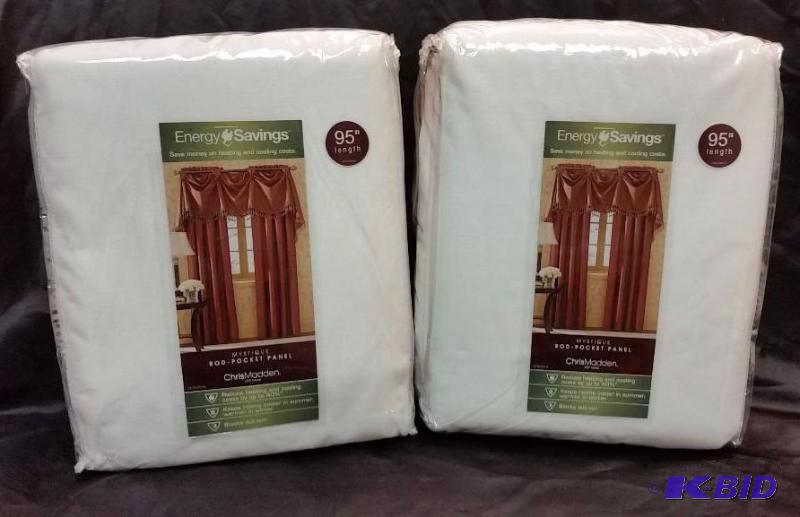 Chris Madden Mystique Rod Pocket Panel White New In Package Pair