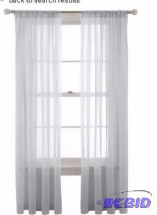 lot 11 image: Martha Window Voile Sheer Panels.  Set of Two.  New in Package Light Silver color.