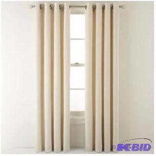 lot 3 image: Martha Window Fairmount Basket weave grommet panel. New in Package 3 Panels WHITE 50 x 95