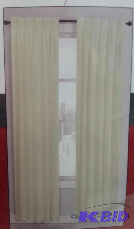 lot 32 image: Presidio Square JCP Collection 2 Pinch Pleat Panels IVORY 100 x 84 New in Package