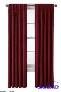 lot 36 image: Presidio Square JCP Collection 2 Pinch Pleat Panels Cranberry 50 x 63 New in Package