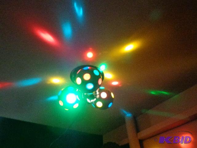 lot 111 image: 3 &nbspBall Disco Ball   power up and works ...