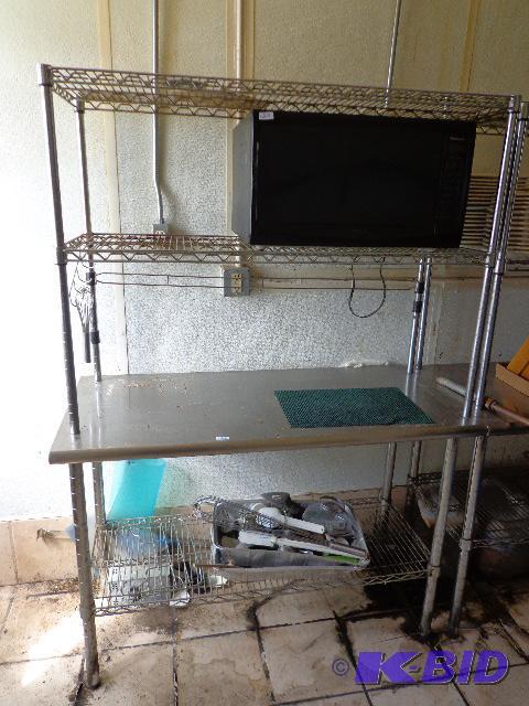 lot 122 image: Chrome Plated and Stainless SteelShelf   71 x...