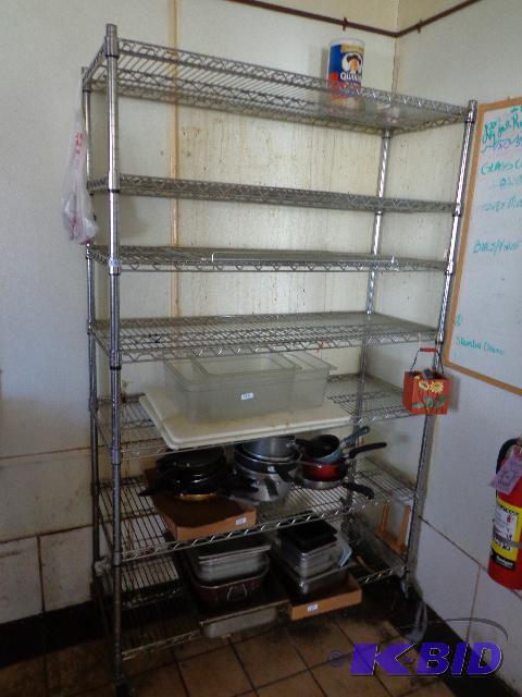 lot 135 image: Chrome Plated Shelving   7 shelves  46 x 76 x...