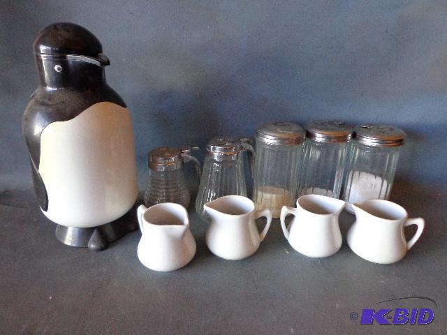 lot 142 image: Sugar, Milk and Syrup Containers   3 sugar  4...