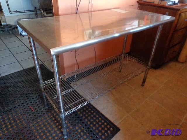 lot 143 image: Stainless Steel Table   NSF approved  45 x 23...