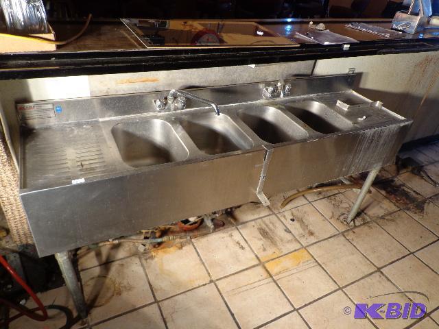 lot 16 image: Eagle Bar Sink with 4 Drains and 2 Faucets   ...