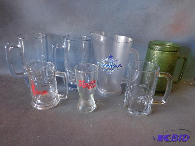 lot 167 image: Assorted Beer Mugs and Michelob Golden Lite P...