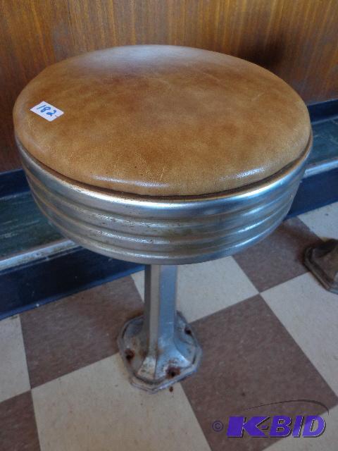 lot 182 image: Vintage Diner Stool   Stool is 25" tall ...
