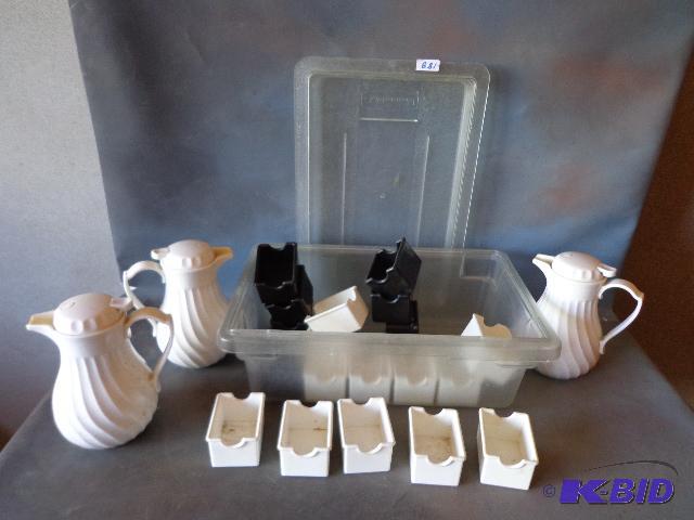 lot 188 image: Plastic Sugar Holders and Coffee Pots   19 ho...