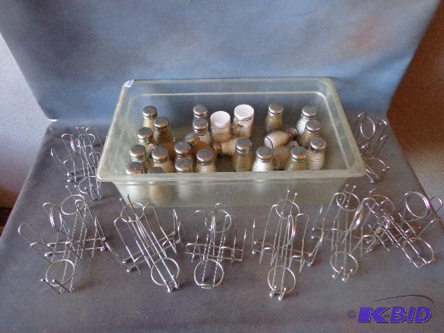 lot 195 image: Condiment Holders, Salt and Pepper Shakers St...