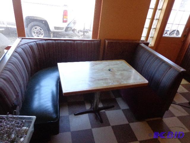 lot 199 image: (2)Tables and (4)Booths   tables are 30 x 46 ...