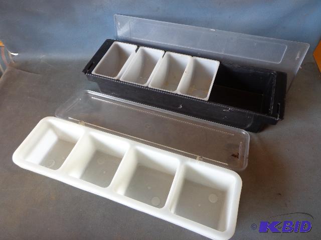 lot 22 image: (2) Fruit Tray Holders   19" Long  4 com...