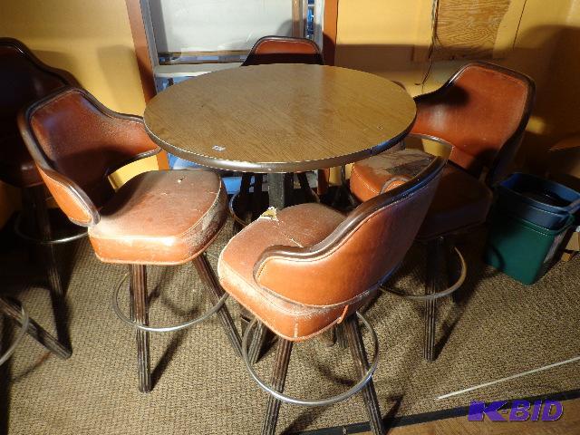 lot 25 image: Bar Table with 4 Chairs   42" tall ...