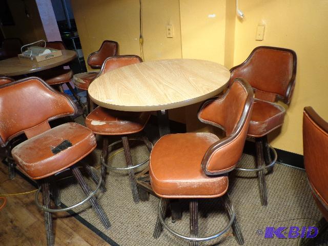 lot 27 image: Bar Table with 4 Chairs   42" tall ...