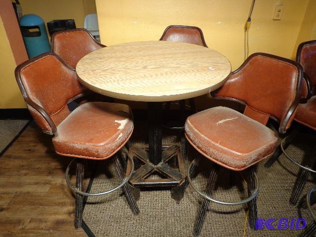 lot 29 image: Bar Table with 4 Chairs   41" tall ...