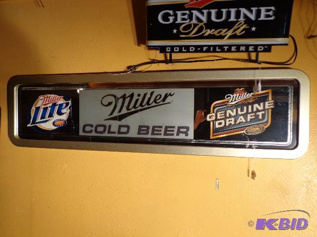 lot 31 image: Miller Lite Genuine&nbspDraft Mirror   58 x ...