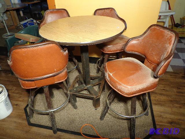 lot 34 image: Bar Table and 4 Chairs   42" tall ...