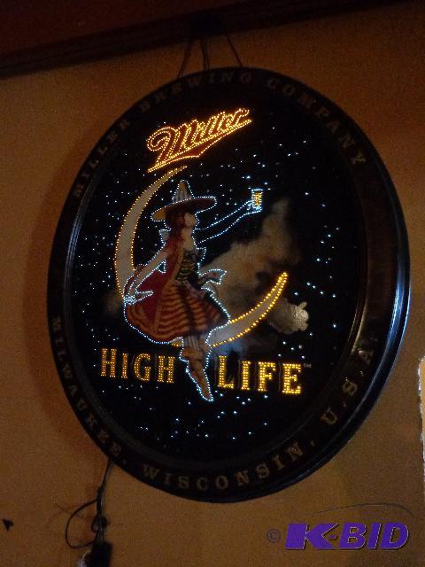 lot 36 image: Miller High Life Fiber Optic Sign   Miller Br...