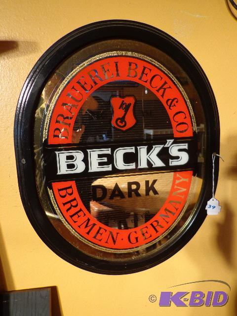 lot 39 image: Becks Dark Mirror   23 x 19 ...