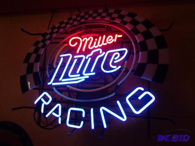 lot 40 image: Miller Lite&nbspRacing Lighted Sign   Circle...