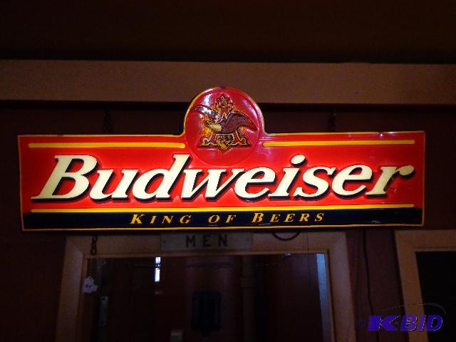 lot 41 image: Budweiser Lighted Sign   42 x 11  plastic  po...