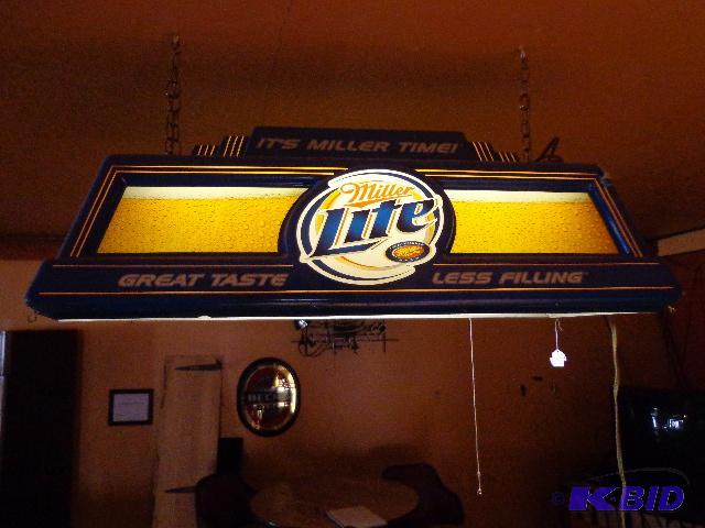 lot 42 image: Miller Lite&nbspHanging Lamp   44 x 13  Its ...