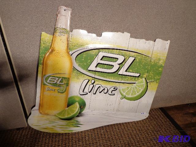 lot 43 image: Bud Light Lime Metal Sign   28 x 28 ...