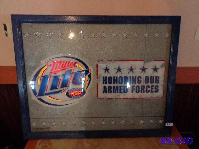 lot 54 image: Miller Lite&nbspMilitary Mirror   28 x 22 ...