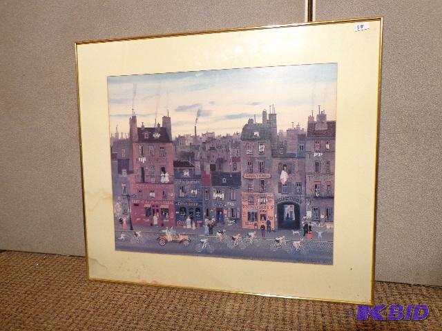 lot 58 image: Town Painting   23 x 29 ...