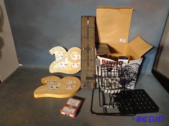 lot 72 image: Games   Bingo set  2- cribbage boards ...