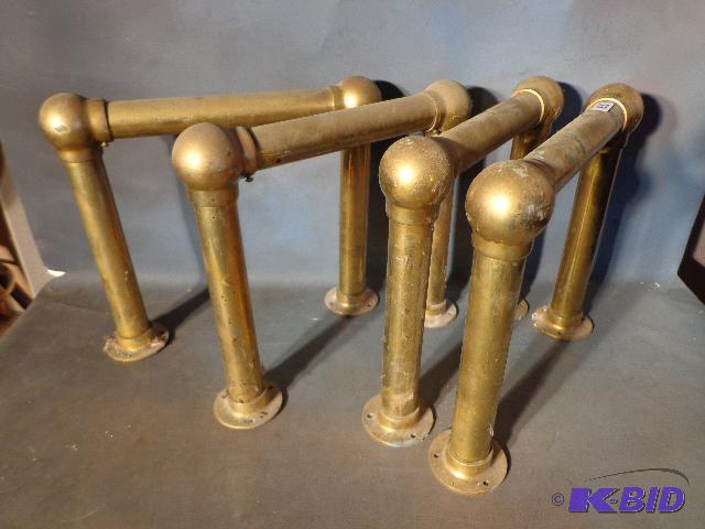 lot 73 image: Brass Bar Handles   Handles are 13 x 12 ...