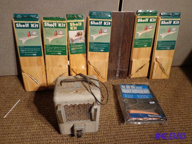 lot 88 image: 6 Piece Paint Roller Set, 6 Shelf Kits, 1 she...