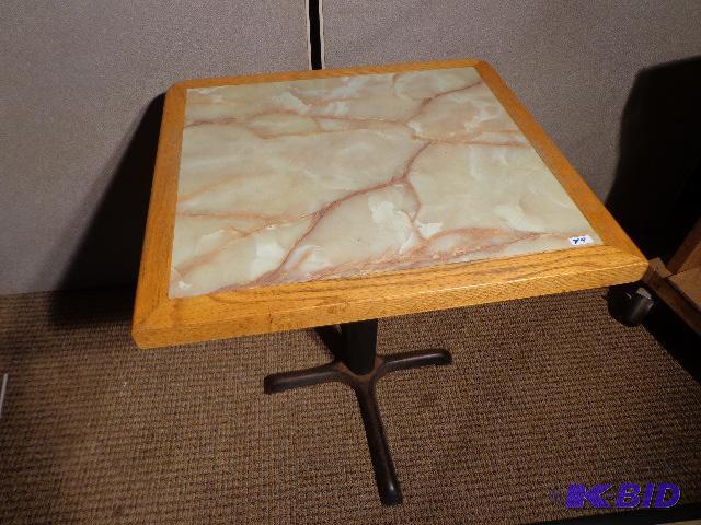 lot 95 image: Dining Table   27.5 x 29.5 x 29  laminate top...