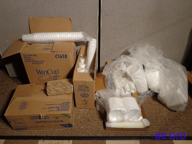 lot 97 image: Plastic Wear, Cups, Lids Souffle Cups and Mor...
