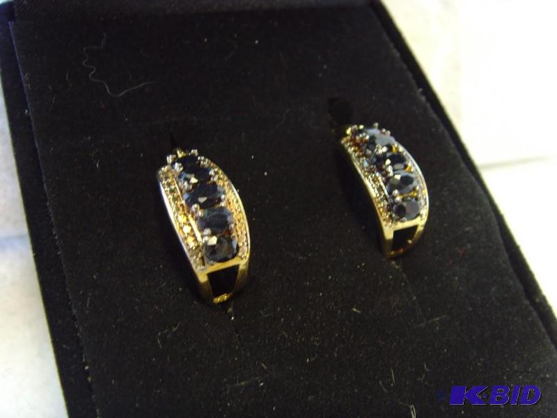 Midnight Blue Stud Gem Earrings