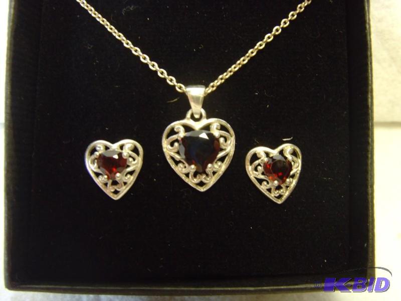 Silver Tone Heart Set