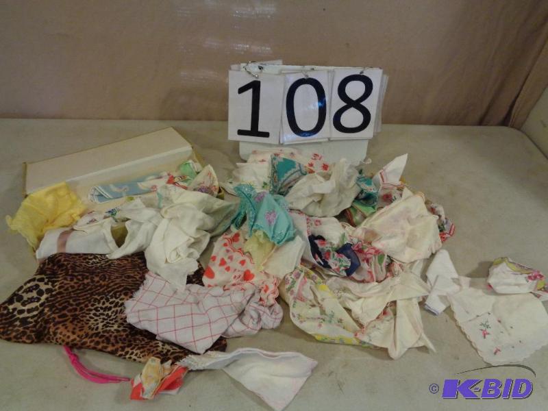 lot 108 image: Lot of Assorted Vintage Hankerchiefs....