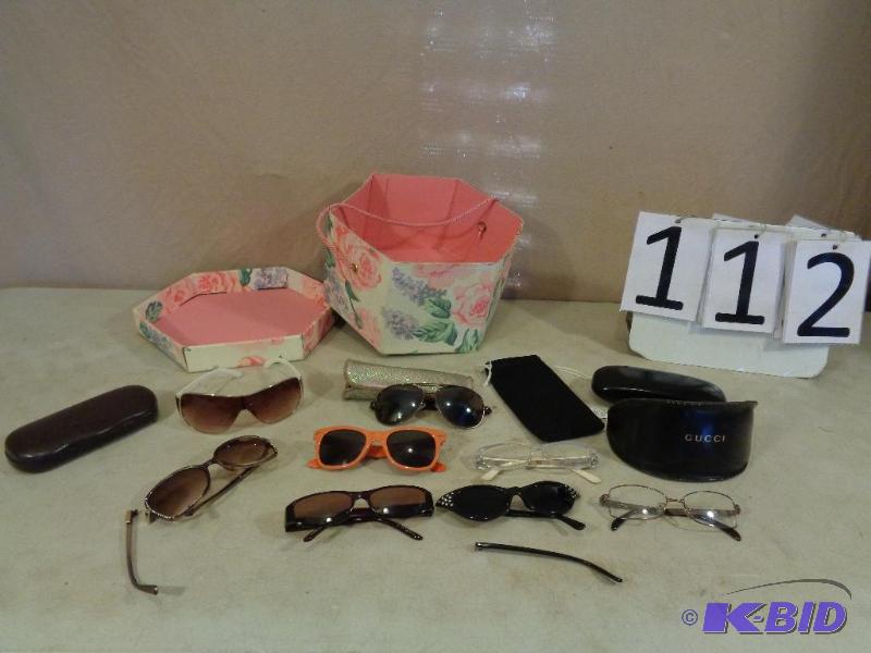 lot 112 image: Glasses and Cases. Prada, Gucci, Panama Jack,...