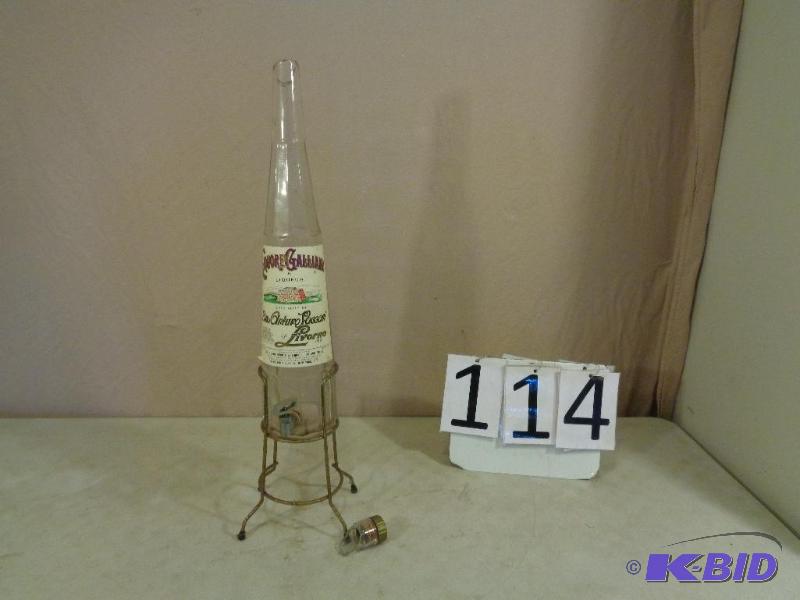 lot 114 image: Very Cool Old Liqueur BottleDispenser. Top i...