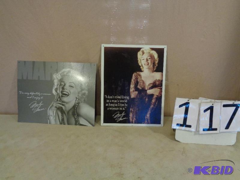 lot 117 image: 2 Metal Marilyn Monroe Signs....