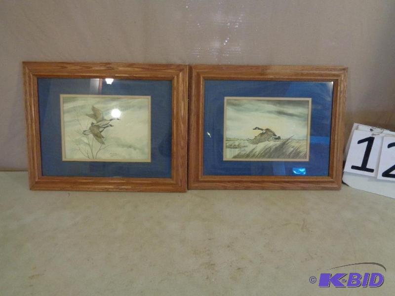 lot 121 image: 2 Framed Geese Prints. D Smith 427950 and A...