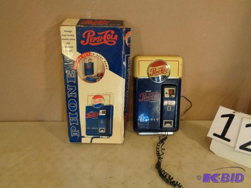 lot 126 image: Pepsi Wall Phone. Needs a wipe down....